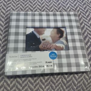 Recollections Gray And White Checked Scrapbook Album 8 X 8 New